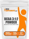 BulkSupplements.com BCAA 3:1:2 (Branched Chain Amino Acids) - BCAA Powder - BCAAs Amino Acids - Pre-Workout Powder - Amino Acid Nutritional Supplements - Amino Acid Powder (100 Grams - 3.5 oz)