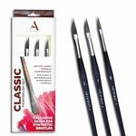 ArtRight Leaf & Petal Paint Brushes Set of 3 (#0, #1 & #2) with Seamless Synthetic Bristles - 3 Premium Artists' Liner Painting Brushes Inc Dagger Brush for Acrylic Painting, Oil Painting & More