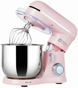 Kitchen in the box 3.5 L Stand Mixer for Baking, Compact Kitchen Mixer with 10 Speeds & Pulse, Lightweight Dough Mixer with Dough Hook, Whisk & Beater for Small Kitchen, Pink