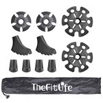 TheFitLife Rubber Tip Protector & Snow And Mud Baskets For Trekking Poles Durable Rubber Accessories & Replacements - Full Set of Tips