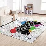 Gaming Rugs Carpet for Kids Teen Boys Room Bedroom, Gamer Room Decor Controller Gamepad Area Rug for Men Teenage, Non Skid Playroom Crystal Polyester Sofa Floor Chair Living Room Mat