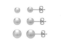 KUKSHYA JEWELLERS 925 Pure Sterling Silver Ball Stud Earrings (2MM, 3MM, 4MM) | Classic & Versatile for Boys, Women, Men, Baby Girls & Girls | Elegant Everyday Accessory