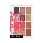 Swiss Beauty 24/7 Passport Eyeshadow Palette with 12 matte, glittery and shimmery shades | With easy to blend in and highly pigmented shades Eye makeup Palette | Shade- Late Nights - Night, 10.5g