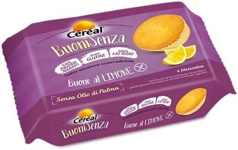 Céréal Tortine al Limone Buonisenza, Merendine senza Glutine e Lattosio, senza Zuccheri Aggiunti, 160 G