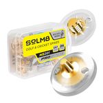 SOLM8- Metal Spikes for Golf Replacement Cleats for Cricket Spike Shoes, Lightweight TPU Cleat with Metal Threading Screw Size ¼ Inch (24 Count + 1 Spanner) - Gold