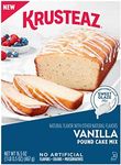 Krusteaz Vanilla Pound Cake Mix, Baking Mix, Includes a Sweet Glaze Mix, No Artificial Flavors, No Artificial Colors, and No Artificial Preservatives, Kosher Certified, 16.5-ounce Boxes (Pack of 12)