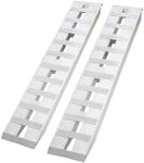 Heavy Duty Aluminum Loading Ramps 6000 LBS, Top Hook Attaching End, Non-Slip Rungs, Safety, Universal Trailer Ramps for Trucks, Autos, Tractors, ATV/UTV, Motorcycles, 2Pcs