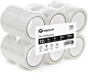 supplywh Clear Packing Tape Refill for Standard Dispenser 2 Inch Wide, Strong Adhesive for Shipping & Moving, 60 Yards Per Roll - Clear Visibility, Perfect for Businesses & Homeowners