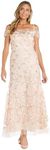 R&M Richards Womens Applique Long Evening Dress Pink 14