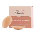 SHAPEMOUR Non-Adhesive Silicone Nipple Covers for Women, Medical Grade and Skin Friendly Invisible Nipple Pasties I Self-Adhesive and Reusable Upto 50 Times | Up to 12 Hrs Sticking Capacity (10cm)