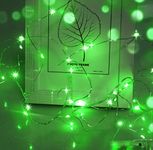 cshare Green Fairy Lights, Halloween Lights Micro Fairy Lights 5M/16.4FT Battery Operated Fairy Lights with 50 Green Color LEDs on Silver Wire,Led Lights for Bedroom,Christmas,Halloween Decorations