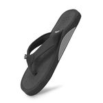 YOHO ArchFlex orthopedic slippers for men | Arch support for pain relief | Soft, Anti-Skid, lightweight | comfortable padded straps flip flops for Everyday | Monsoon Grey - UK 7