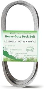 Jiuoici GX20072 1/2"x104" Heavy-Duty Mower Deck Belt, Fits John Deere 42" Deck D105 D110 D130 S100 L110 L100 L111 LA105 LA115 LA125 S110 S130 E100 E110 L108, Aramid Core, Zero-Stretch