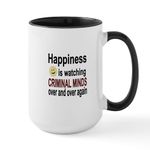 CafePress Happiness is Watching Criminal Minds Ov Large Mug 15 oz (444 ml) Ceramic Coffee Mug