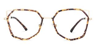 LENSKART AIR Bluecut & Antiglare Computer Eyeglasses | Gold Full Rim Cat Eye Shape | For Women | Small | LA E11824