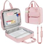 Zipper Binder 3 Ring, 700 Sheets Capacity, Binder 3 Inch with Shoulder Strap Fits 13 Inch Laptop for School and Office,Pink