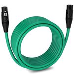 LyxPro 30 Feet XLR Microphone Cable Balanced Male to Female 3 Pin Mic Cord for Powered Speakers Audio Interface Professional Pro Audio Performance and Recording Devices - Green