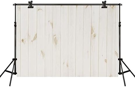 Harfirbe 7x5ft/2.2x1.5m White Wood Backdrops Wooden Backgrounds for Photography Studio