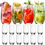 Claplante 12 Pcs Crystal Highball Glasses, 15 oz Drinking Glasses, Tall Glass Sets, Water Glasses, Mojito Glass Cups, Bar Glassware, and Mixed Drink Cocktail Glass Set, Collins Glass Tumblers