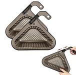 YingBiao 2PCS Sink Colander Strainer Basket with Detachable Handle Kitchen Sink Punch-Free Triangle Corner Strainer Basket Hanging Filter Draining Rack for Vegetable Fruit Clean Black