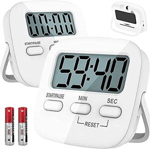 T Tersely 2 Pack Digital Kitchen Timer with AAA Battery Included, with Countdown,Loud Alarm,Auto-Off, Magnetic Back,Big Digits,Back Stand Function,Real Countdown Cooking Timer for Kids,kitchen