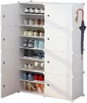 Shoe Rack, 8 Tier Shoe Storage Cabinet 32 Pair Plastic Shoe Shelves Organizer for Closet Hallway Bedroom Entryway