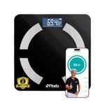 Fitelo Bluetooth Smart Scale, BMI Weight Machine for Body Weight with 18 Body Parameters, Body Fat Analyzer Machine & Body Composition Scale with APP, LED Display & 2 Years Warranty (FIT PRO 2025-1)