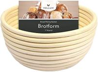 Vollum Banneton Bread Proofing Basket — Handwoven Rattan Banneton for Artisan Sourdough, Ideal Proofing Bowl for Home Bakers, 7” x 3.5” Round Brotform