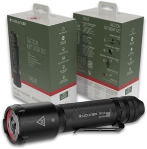 Ledlenser TAC6R Tactical Torch Rechargeable Outdoor Set, LED 2000lm, 6 Modes inc Strobe, Multi-Lens Technology, Up to 370m Beam, IP68 Waterproof, USB-C Battery, for Hunting, Police, Security,
