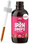 LLORENS PHARMACEUTICAL Iron Supplement for Women Iron Drops Daily Support, 20mg of Polysaccharide Iron Complex Iron Free Taste, Natural Sweeteners, Vegan and Paraben Free (Berry Daiquiri, 4 Fl Oz)