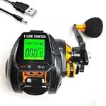 Electric Fishing Baitcasting Reel with Digital Display, Rechargeable Rechargeable Baitcast Fishing Wheel,6.3:1 Gear Ratio