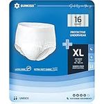 SUNKISS TrustPlus Incontinence Underwear for Men and Women, Disposable Protective Underwear with Maximum Absorbency, Odor Control, XLarge Overnight, 16 Count