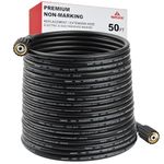 YAMATIC Pressure Washer Hose 50 FT 1/4" Kink Free M22 Brass Power Washer Hose Replacement for Ryobi, Troy Bilt, Greenworks, Craftsman & More High PressureWashers, 3200 PSI