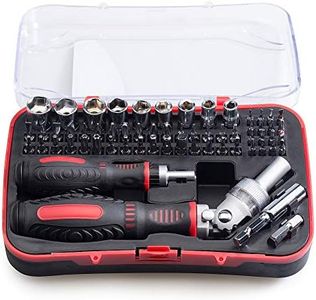 JENABOM 61 in 1 Ratcheting Screwdriver Set, Magnetic Screwdriver Bit Set with Rotatable Ratchet Handles, Sockets & Bits, Household Repair Tool Kits for Computers, Electronic Devices, Furniture
