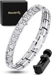 MagnetRX® Women's Ultra Strength Magnetic Bracelet - Effective Titanium Magnetic Bracelets for Women - Adjustable Bracelet Length with Sizing Tool for Perfect Fit (Silver)