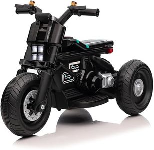 Voltz Toys Ride-on Motorcycle for Kids, 6V Ride on Car for Kids 18-60 Months, Battery Powered 3-Wheeler with LED Lights and Music (Black)