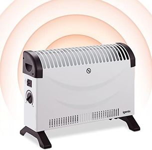Igenix IG5200 Portable Electric Low Energy Convector Heater with Adjustable Thermostat, Freestanding Radiator Ideal for Home or Office, 2000 Watt, White
