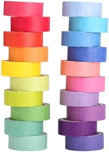 GWHOLE 20 Rolls Rainbow Washi Tape Set 1.5cm x 5m Coloured Tape Craft Tape Writable Washi Tape for Scrapbook DIY Arts and Crafts