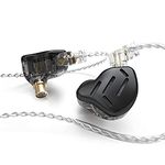 Linsoul KZ Zax 1DD+7BA Hybrid Driver HiFi in-Ear Earphones with Zin Alloy Shell, Detachable 2 Pin 0.75mm OFC Cable (Without Mic, Black)