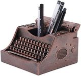 NCQIXIAO Vintage Typewriter Pencil Holder for Desk, Creative Pen Holder Organizer Cup for Office, School and Home (Bronze)