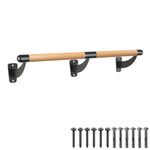 SELEWARE Ballet Barre for Drywall Stud Mount Wood Ballet Bar Wall Mount Dance Bar Traditional Ballet Barre System for Home Barre Movements Body Stretch 1.5 inch Dia 8 ft Long