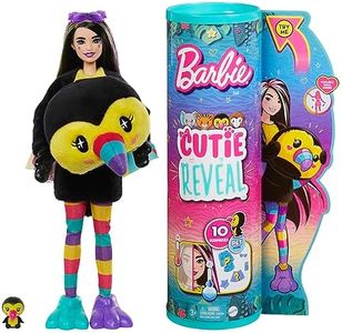 Barbie Cutie Reveal Serie Amigos de la Jungla Tucán Disfraz Revela una muñeca articulada con Mascota y Accesorios Sorpresa de Moda, Juguete +3 años (Mattel HKR00)