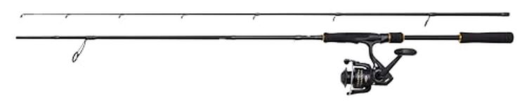 PENN Wrath II Labrax Spinning Combo, Fishing Rod and Reel Combo, Sea Fishing, Sea Bass With Metal, Hard, or Soft Lures, Great Value for Money Set, Unisex, Black, 2.44m | 20-50g