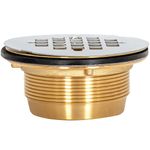 EZ-FLO 15306 No-Caulk Brass Shower Drain, Stainless Steel