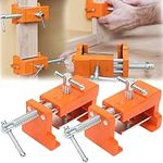 Cabinet Claw, 2pcs Cabinetry Clamps with Flexible Drill Hole Guide Design, Adjustable Clamp Pony Metal Cabinet Claw, Professional Easy Operation Protective Pad Cabinetry Clamp with Hex Key, Orange