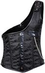 Bslingerie Mens Steampunk Metal Chain Waist Cincher Costume Corset Vest (Black, XL)