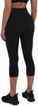 TCA Womens High Waisted 7/8 Length Capri Tight Gym Workout Fitness Running Leggings with Pocket - Black, S