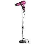 Hair Dryer Holder 360 Degree Rotatable Hands Free Hair Dryer Stand Aluminum Alloy With No Drill Hair Dryer Holder For Bathroom