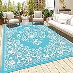 Enyhom Outdoor Rugs For Patios Waterproof 150 X 210 Cm, Reversible Outside Plastic Straw Rug, Portable Folding Picnic Woven Rug For Rv, Patio, Backyard, Deck, Beach, Trailer, Camping