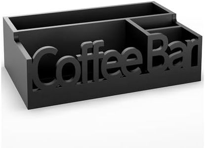 Coffee Station Organizer for Countertop - Wooden Coffee Bar Station with Coffee Pod Storage, Condiment Organizer, Coffee and Tea Holder, Perfect for Home and Office Use, Mini Coffee Bar Setup